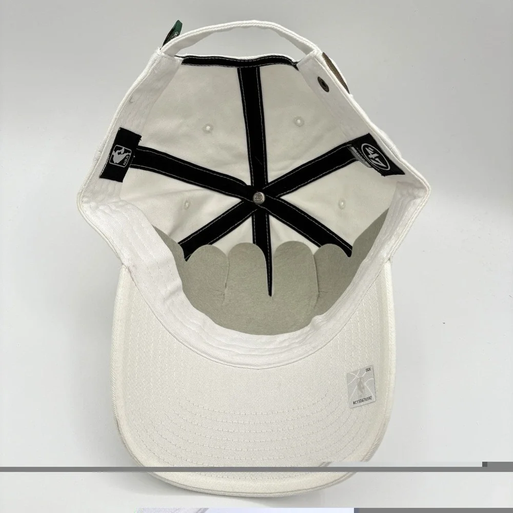 Boston Celtics Hat 47 Brand Strap Back NBA Clean Up Dad Hat White Shamrock NEW